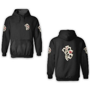 Discover Skeleton Poker Ace Texas Holdem Cards 3D Hoodies