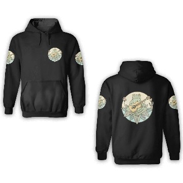 Discover Cottagecore Aesthetic Frog Playing Guitar 3D Hoodies