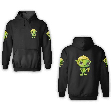 Discover Refreshing Alien Lemonade: Green & Yellow Blend 3D Hoodies