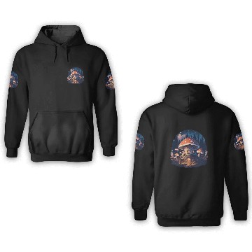 Discover Mushroom house 3D Hoodies