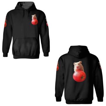 Discover Cute syrian hamster with red apple 3D Hoodies