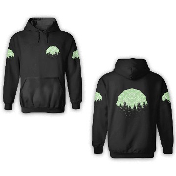 Discover Green Forest Mandala Pacific Northwest 3D Hoodies