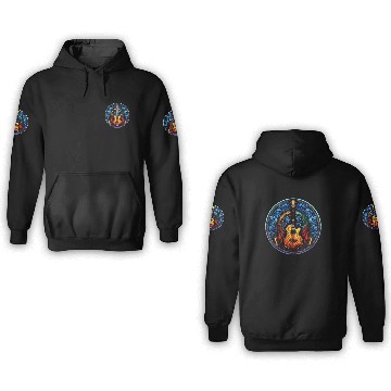 Discover Stylish and Trendy Guitar - Artistic Stained Glass 3D Hoodies