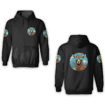Discover A goat with sunglasses in the mountains 3D Hoodies