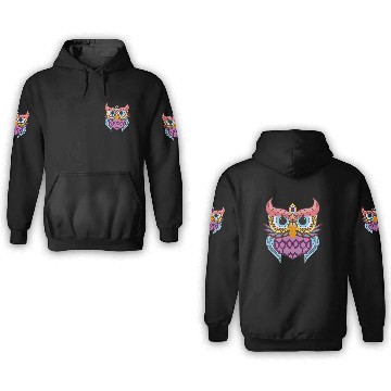 Discover Cute Mandela owl 3D Hoodies