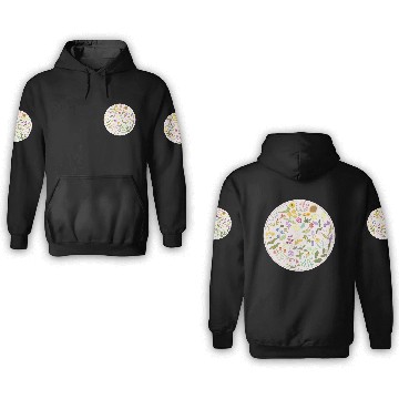 Discover Colorful Wildflower Circle on Pink 3D Hoodies