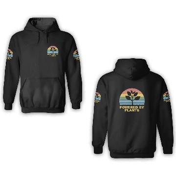 Discover Retro Vintage powered by plants 3D Hoodies