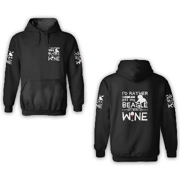 Discover Pet my beagle and drink wine 3D Hoodies