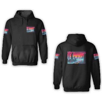 Discover Cyberpunk Cityscape 3D Hoodies