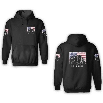 Discover St. Louis Missouri American Flag Vintage 3D Hoodies