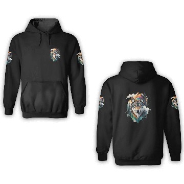 Discover Majestic Mountain Wolf Nature Inspired Artwork 3D Hoodies