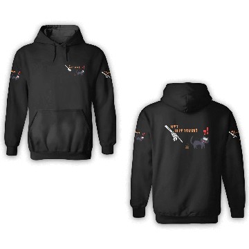Discover Funny Halloween Skeleton and Cat 3D Hoodies