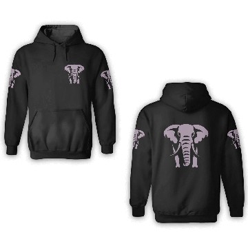 Discover Elephant Silhouette White Logo 3D Hoodies