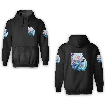 Discover Polar Bear Roar in Winter Wonderland Watercolor 3D Hoodies