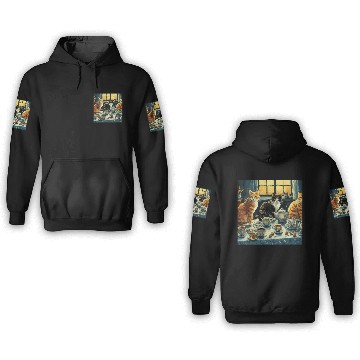 Discover Tea Cats - The Van Gogh Cats Collection 3D Hoodies