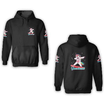 Discover Snowboard Girls Snowboarding Unicorn 3D Hoodies