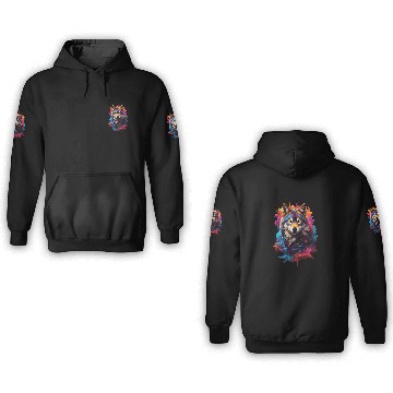 Discover Colorful Wolf Face 3D Hoodies