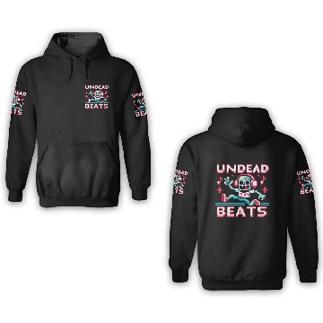 Discover Undead Beats - 8-bit Zombie Groove 3D Hoodies