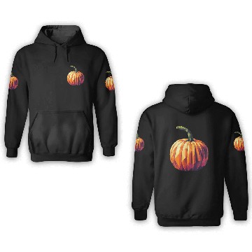Discover Autumn Magic: Geometric Pumpkin in Polygon Art 3D Hoodies