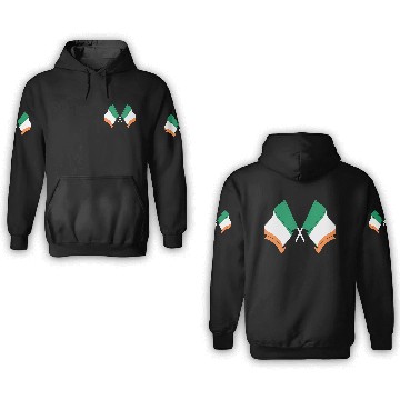 Discover Flags of Ireland crossed 3D Hoodies