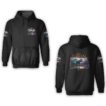 Discover North Dakota - Moose 3D Hoodies