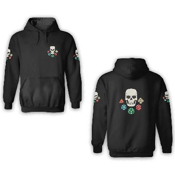 Discover TABLETOP GAMER DICE SKULL PIRATE JOLLY ROGER 3D Hoodies