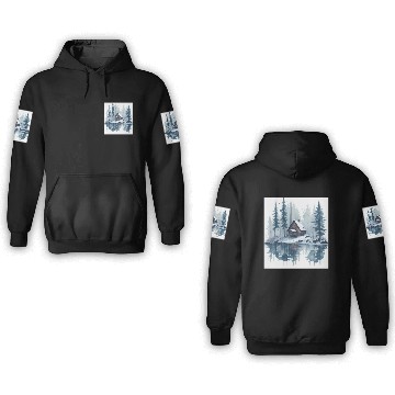 Discover Winter cabin 3D Hoodies