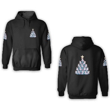 Discover Unicorn Christmas Tree Design 3D Hoodies