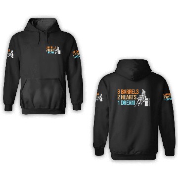 Discover Barrel Racing Western 3 Barrels 2 Hearts 1 Dream 3D Hoodies