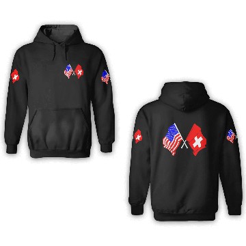 Discover USA flag USA and Switzerland flag 3D Hoodies