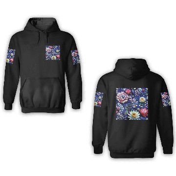Discover Midnight Floralscape 3D Hoodies