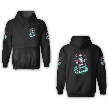 Discover Witty 8-Bit Cyberpunk Santa 3D Hoodies