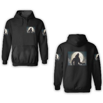 Discover Werewolf standing in front of the moon 3D Hoodies