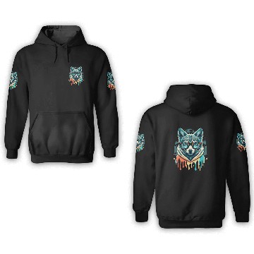 Discover Hipster Wolf Drip 3D Hoodies