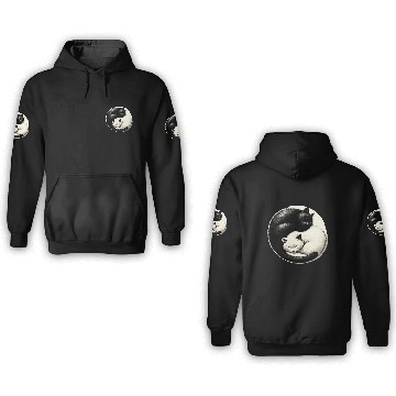 Discover Yin and yang cats sleeping 3D Hoodies
