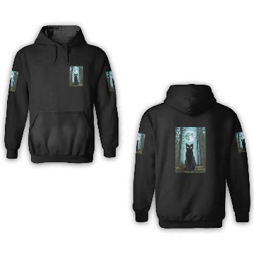 Discover Black Cat and Full Moon 3D Hoodies