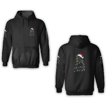 Discover Black Cat Christmas Tree Lights Funny Cat 3D Hoodies
