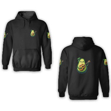 Discover Avocado playing guitar 3D Hoodies