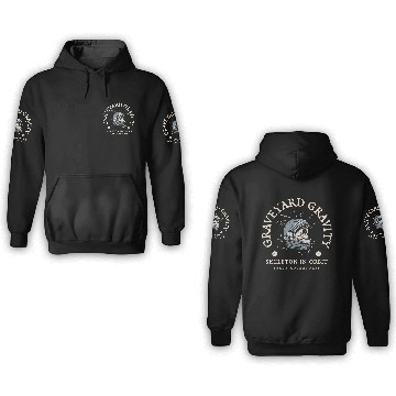 Discover GRAVEYARD GRAVITY - Skeleton in orbit 3D Hoodies