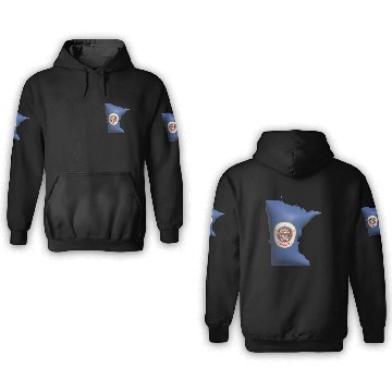 Discover Minnesota - 3D Flag Map 3D Hoodies