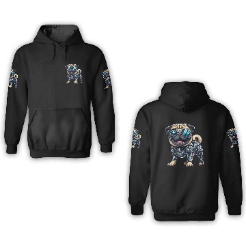 Discover Pug Cyborg - Bionic Robot Dog 3D Hoodies