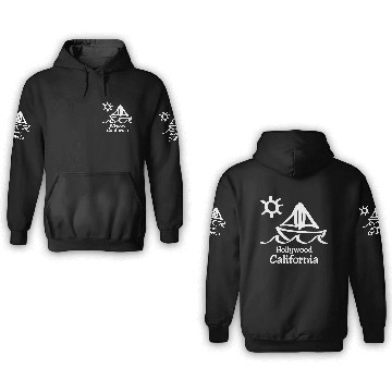 Discover Hollywood California Sailboat Souvenirs Gifts 3D Hoodies