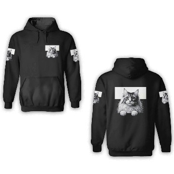 Discover More Treats persian 1- Cute realistic cat drawing 3D Hoodies