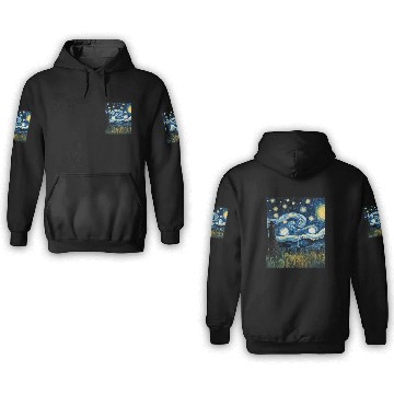 Discover Gardener's Starry Night 3D Hoodies Van Gogh Inspired