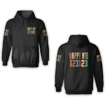 Discover 123123 Happy New Year 2024 NYE 3D Hoodies