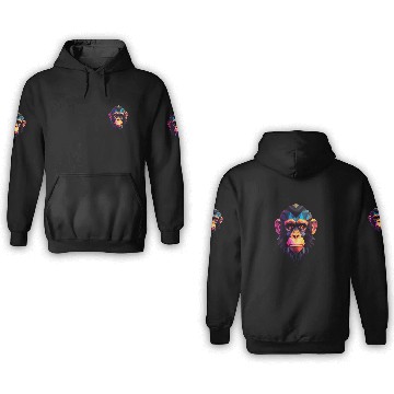 Discover Geometric Style Chimpanzee 3D Hoodies