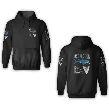 Discover Megalodon Facts 3D Hoodies