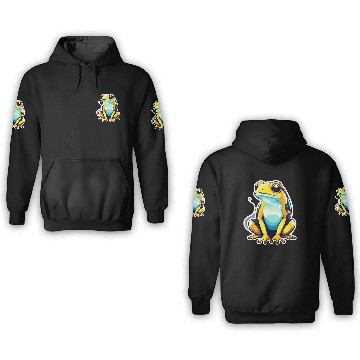 Discover Golden Poison Frog Illustration 3D Hoodies