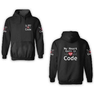 Discover My Heart Beats In Code Programmer Humor Programmin 3D Hoodies