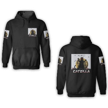 Discover Catzilla funny cat 3D Hoodies design
